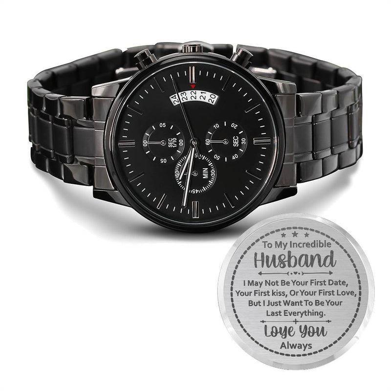 To My Husband Your Last Everything (Charcoal Black) – Men's Watch