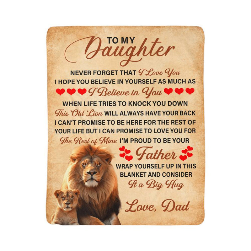 To My Daughter This Old Lion – Sherpa Fleece Blanket
